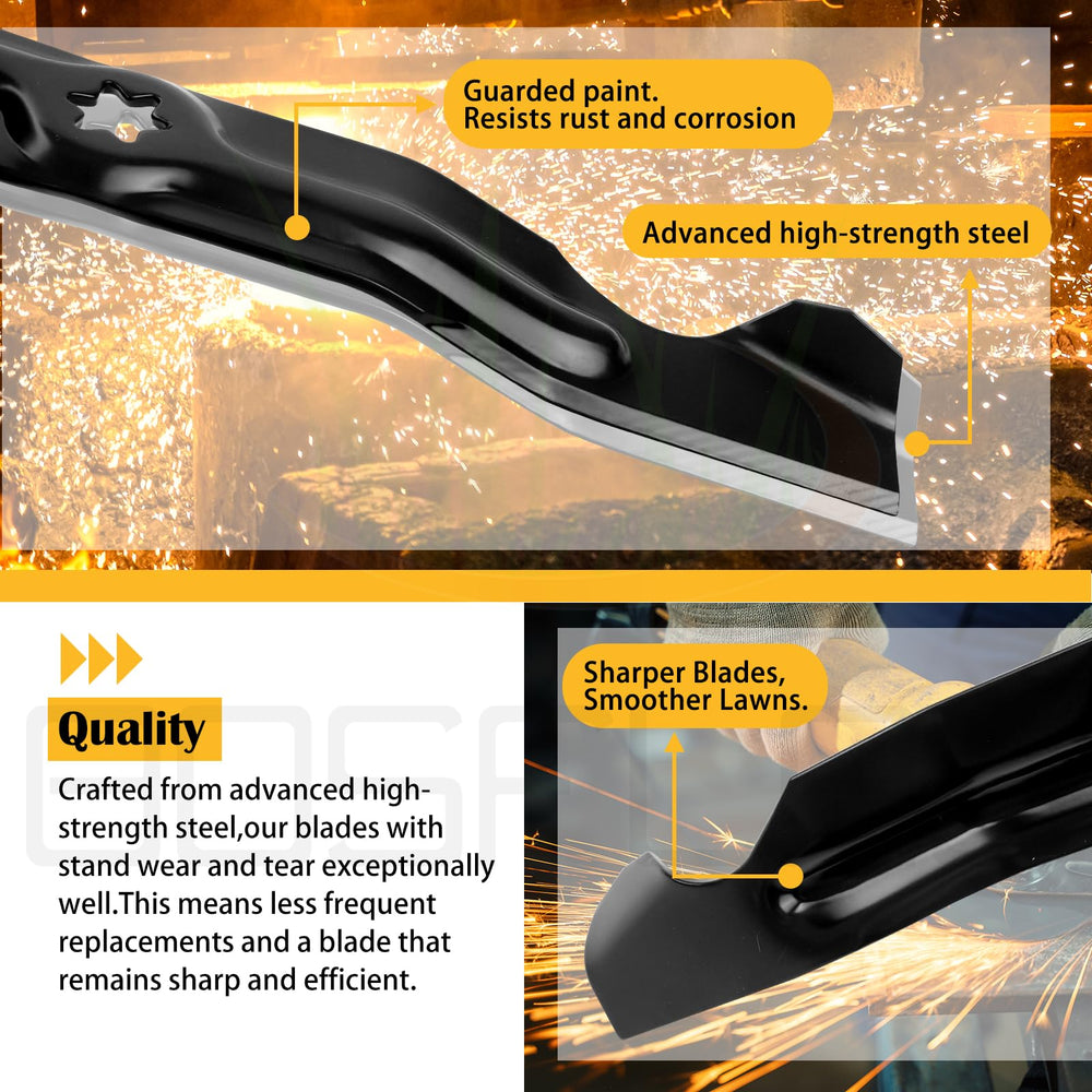 BOSFLAG high-carbon steel mower blade close-up