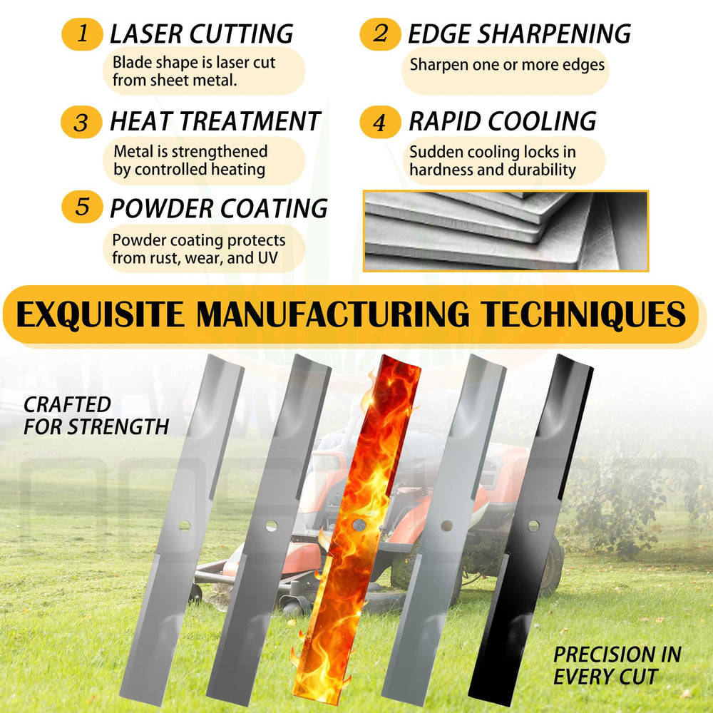 BOSFLAG Low Lift Mower Blades detailed view of cutting edge