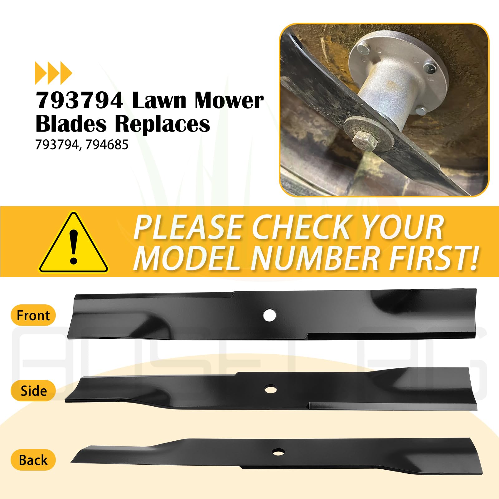 BOSFLAG Low Lift Mower Blades side view