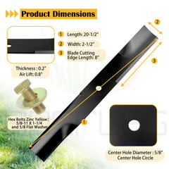 BOSFLAG Low Lift Mower Blades with installation hardware
