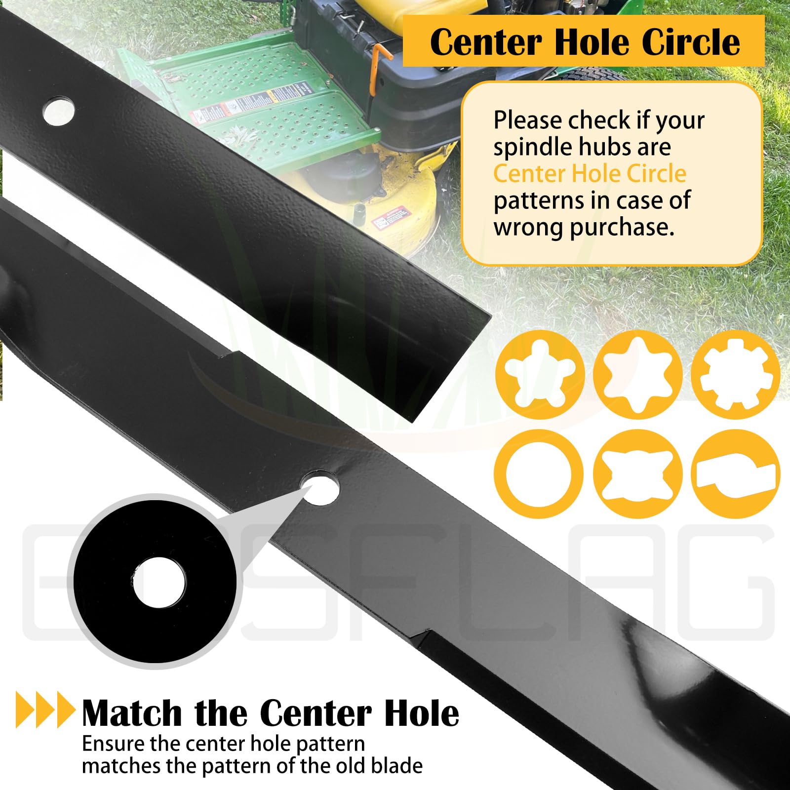 BOSFLAG Mower Blades in packaging for Hustler 54 inch mowers