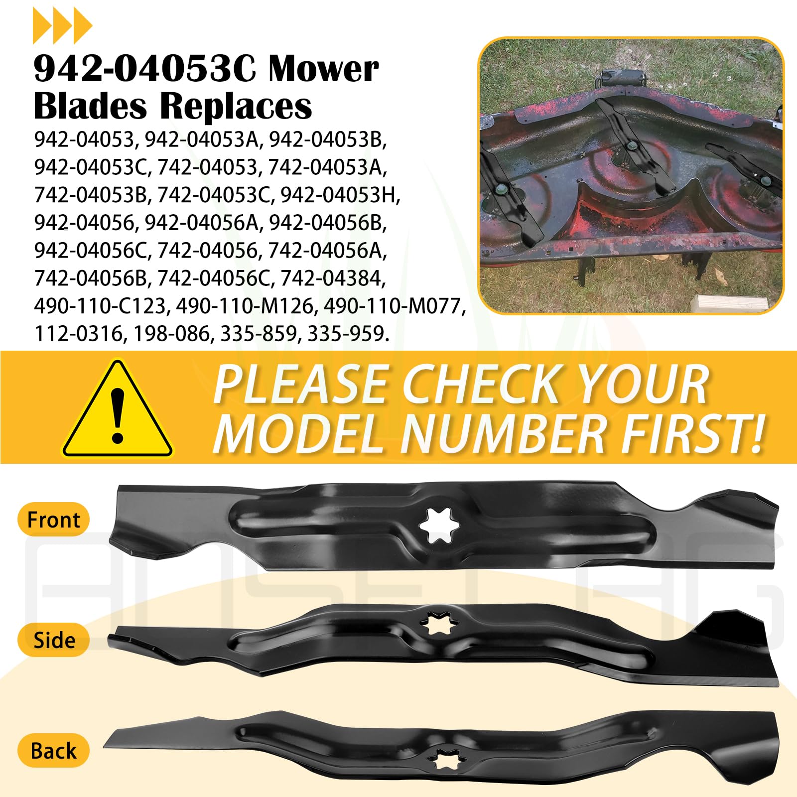 BOSFLAG mower blades with packaging