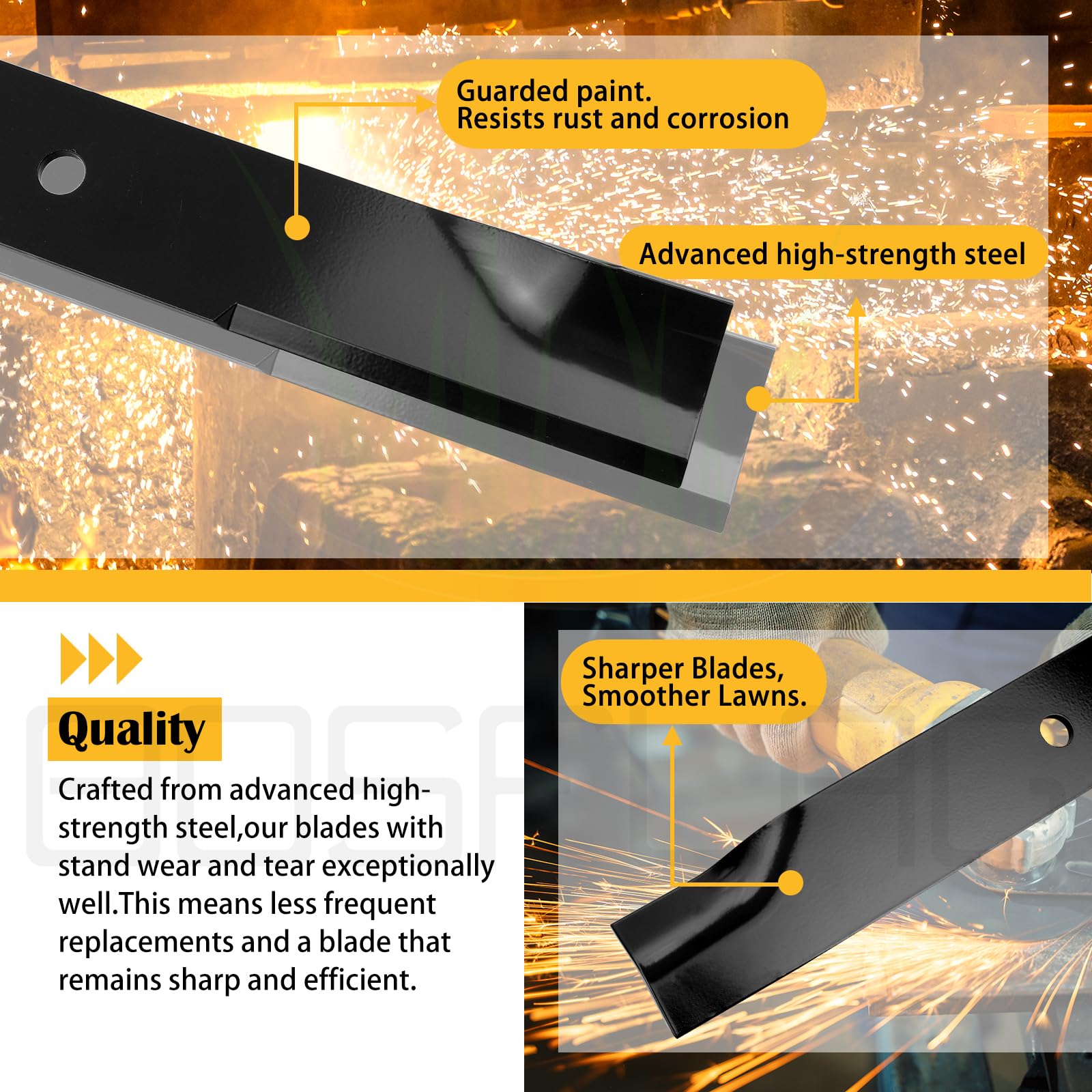 BOSFLAG Mower Blades with protective coating before first use