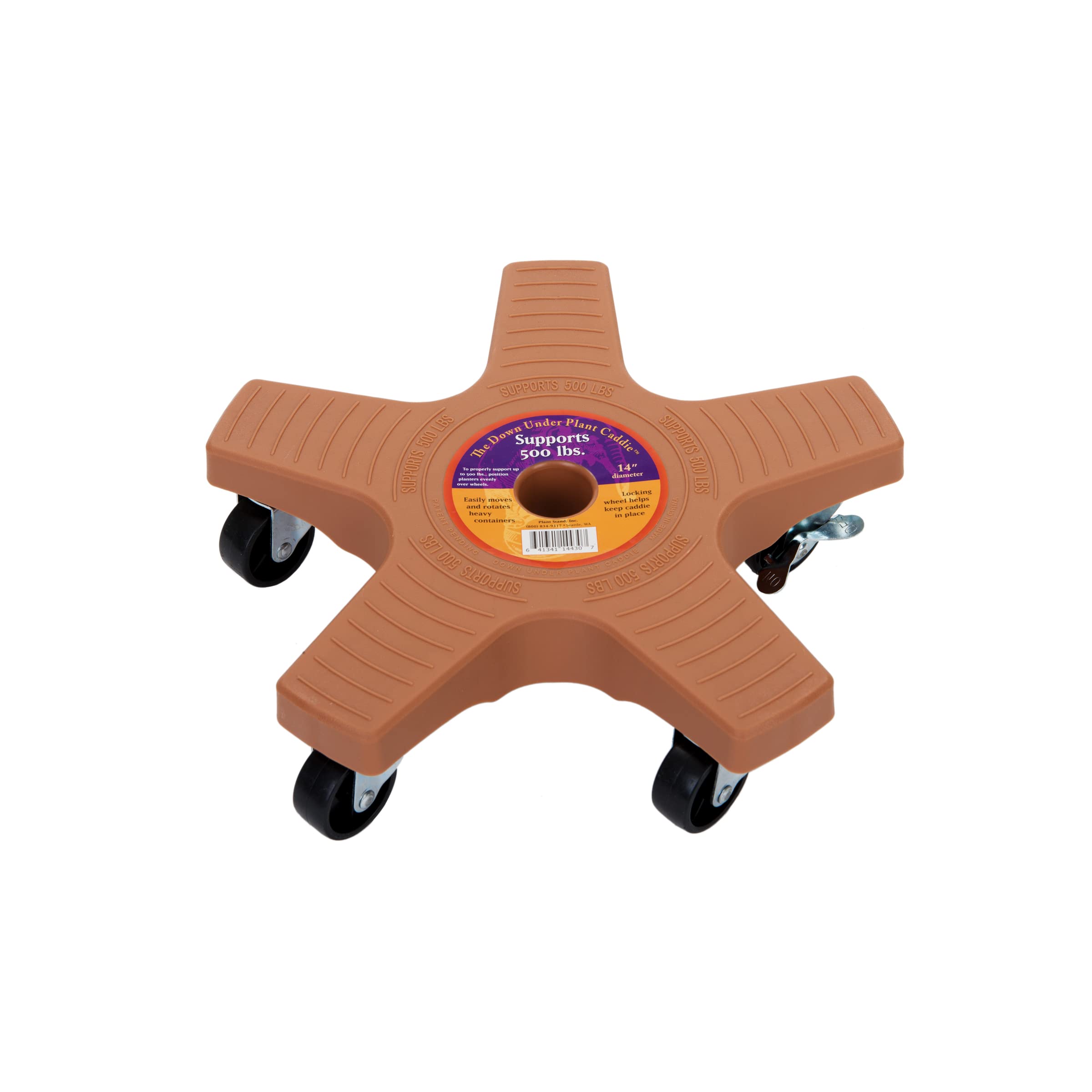 Bosmere 14-inch Plant Caddie front view in Adobe colour
