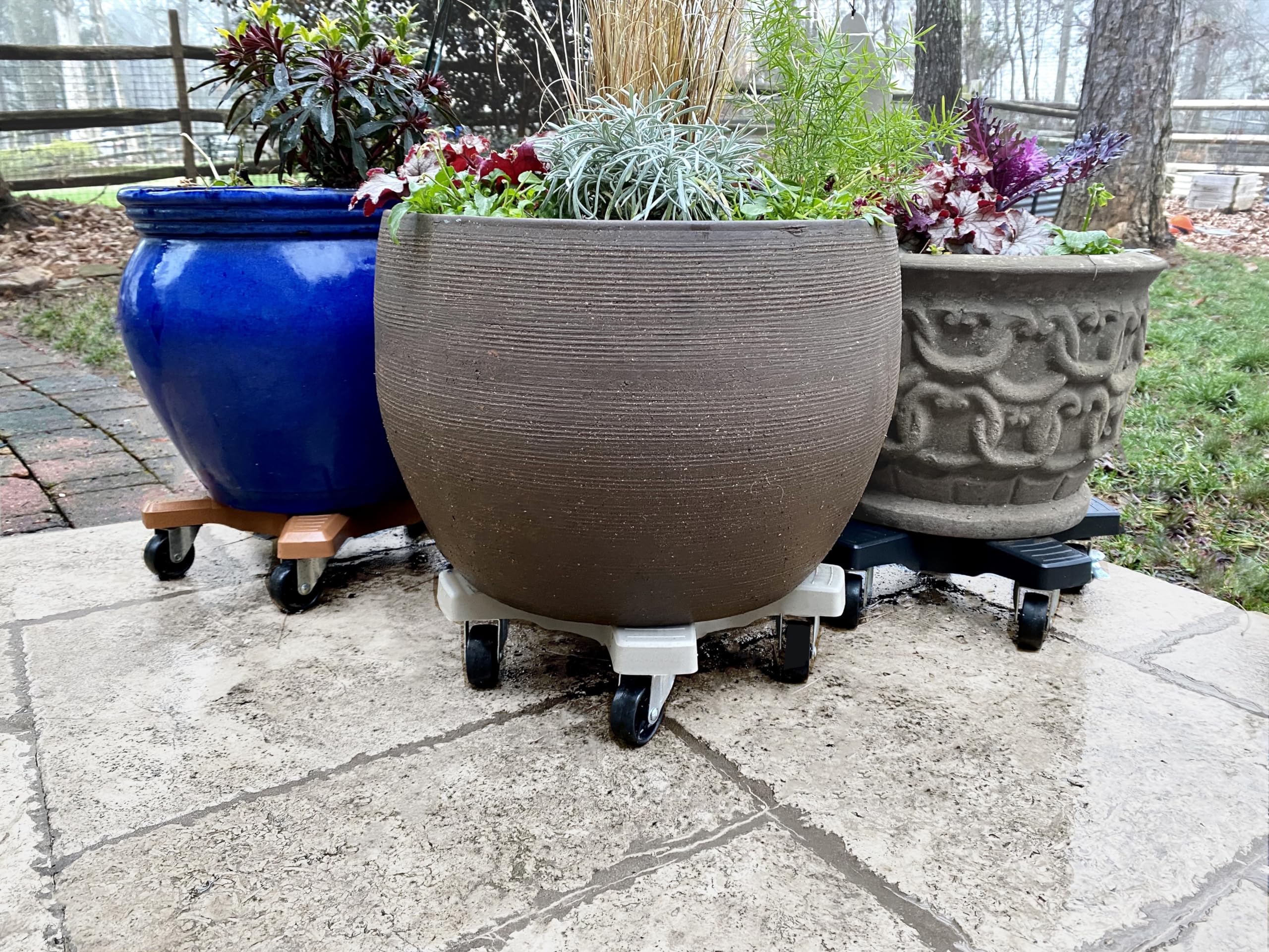 Bosmere Plant Caddie on a patio with plants