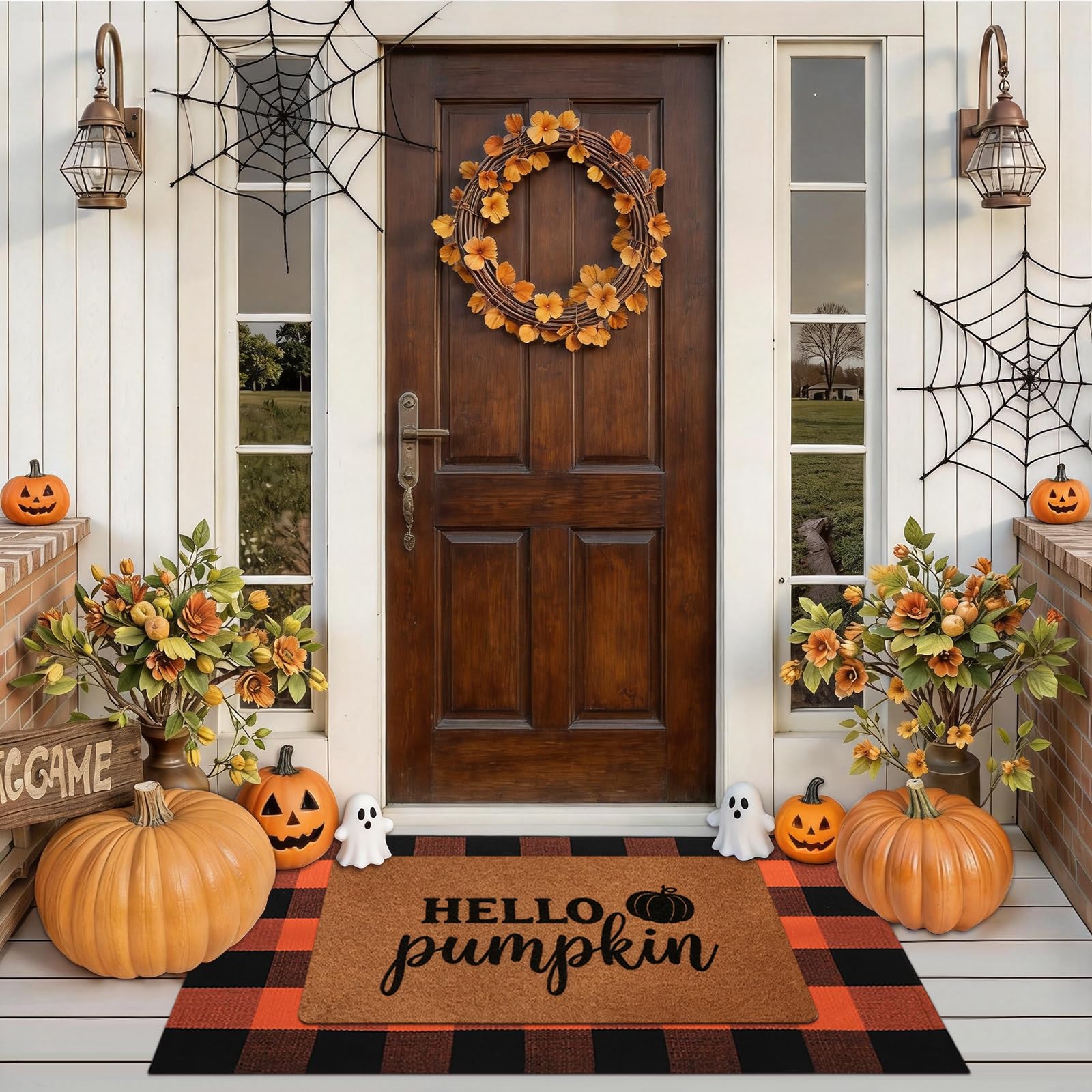 Both mats arranged together for Halloween decor