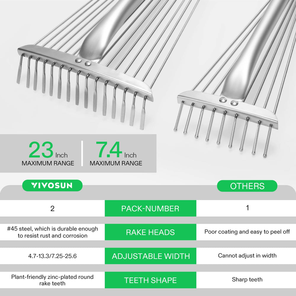 Both VIVOSUN rakes collapsed for easy storage