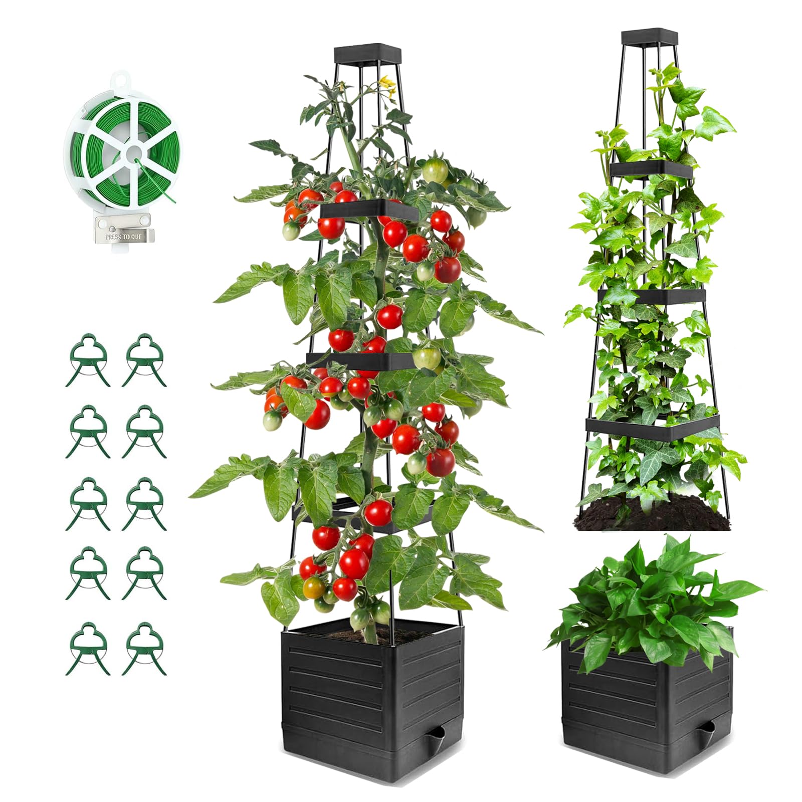 BOTINDO Tomato Planter 57 inch with trellis black