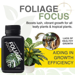 Bottle of Growth Technology GT Foliage Focus on a wooden table