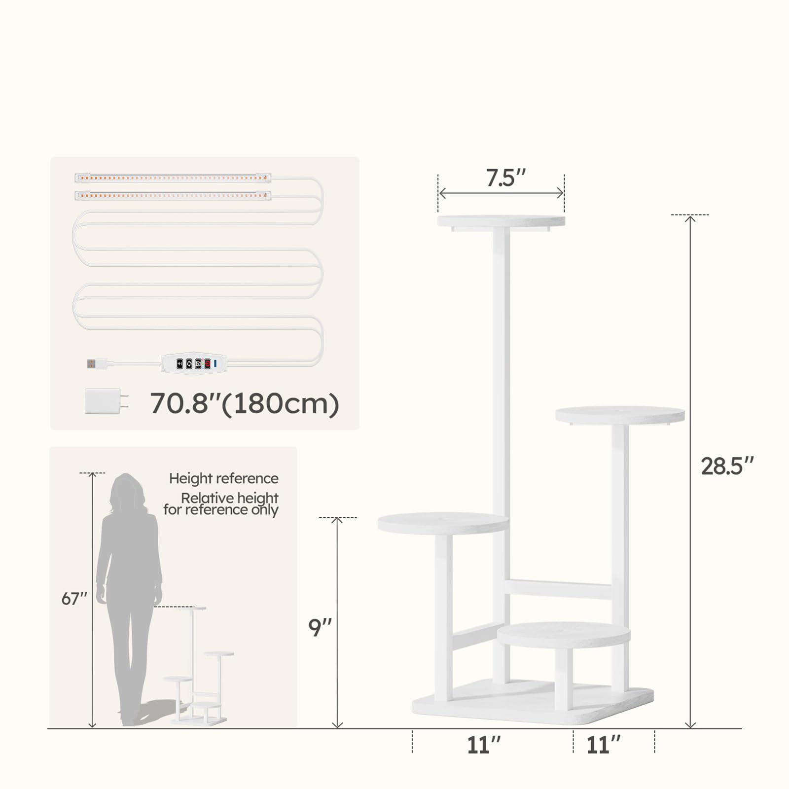 Bottom shelf of Homsorout plant stand with protective railing
