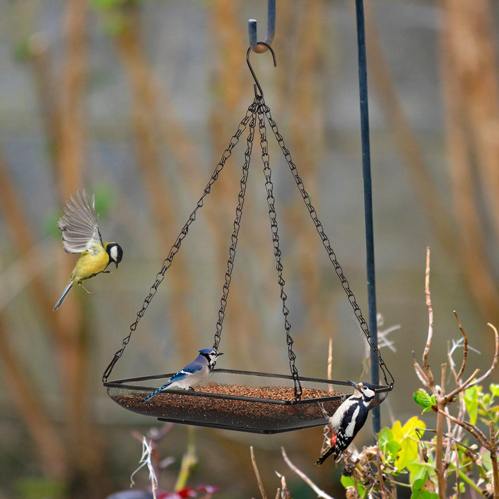Bottom view of MIXXIDEA black bird feeder tray