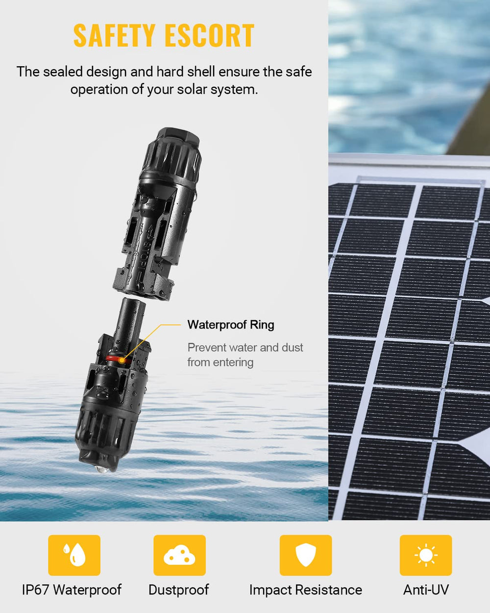 BougeRV 12 PCS solar connectors in outdoor setup