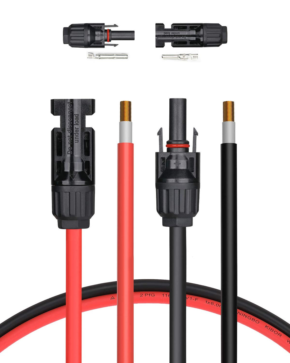 BougeRV 20FT 12AWG solar extension cable with connectors