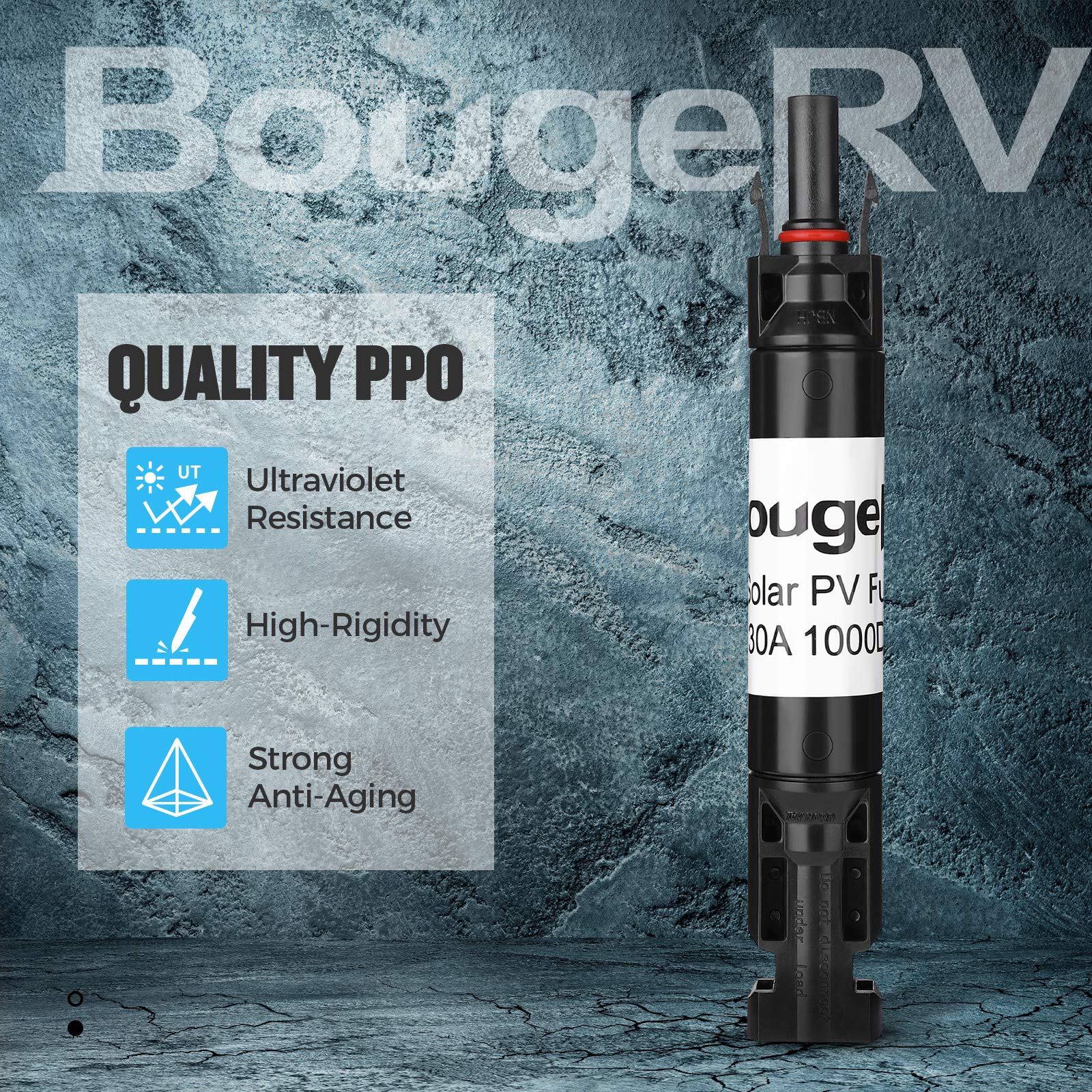 BougeRV 30A Solar Fuse Holder waterproof feature