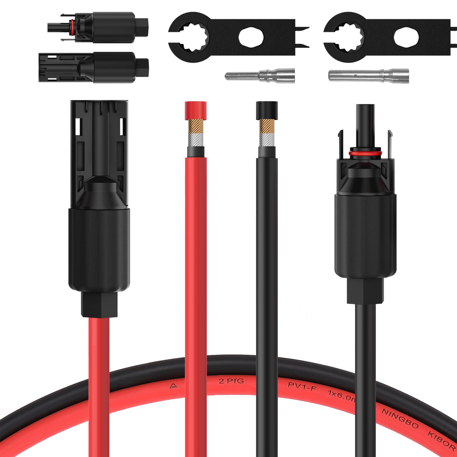 BougeRV 3FT 8AWG Solar Extension Cable front view