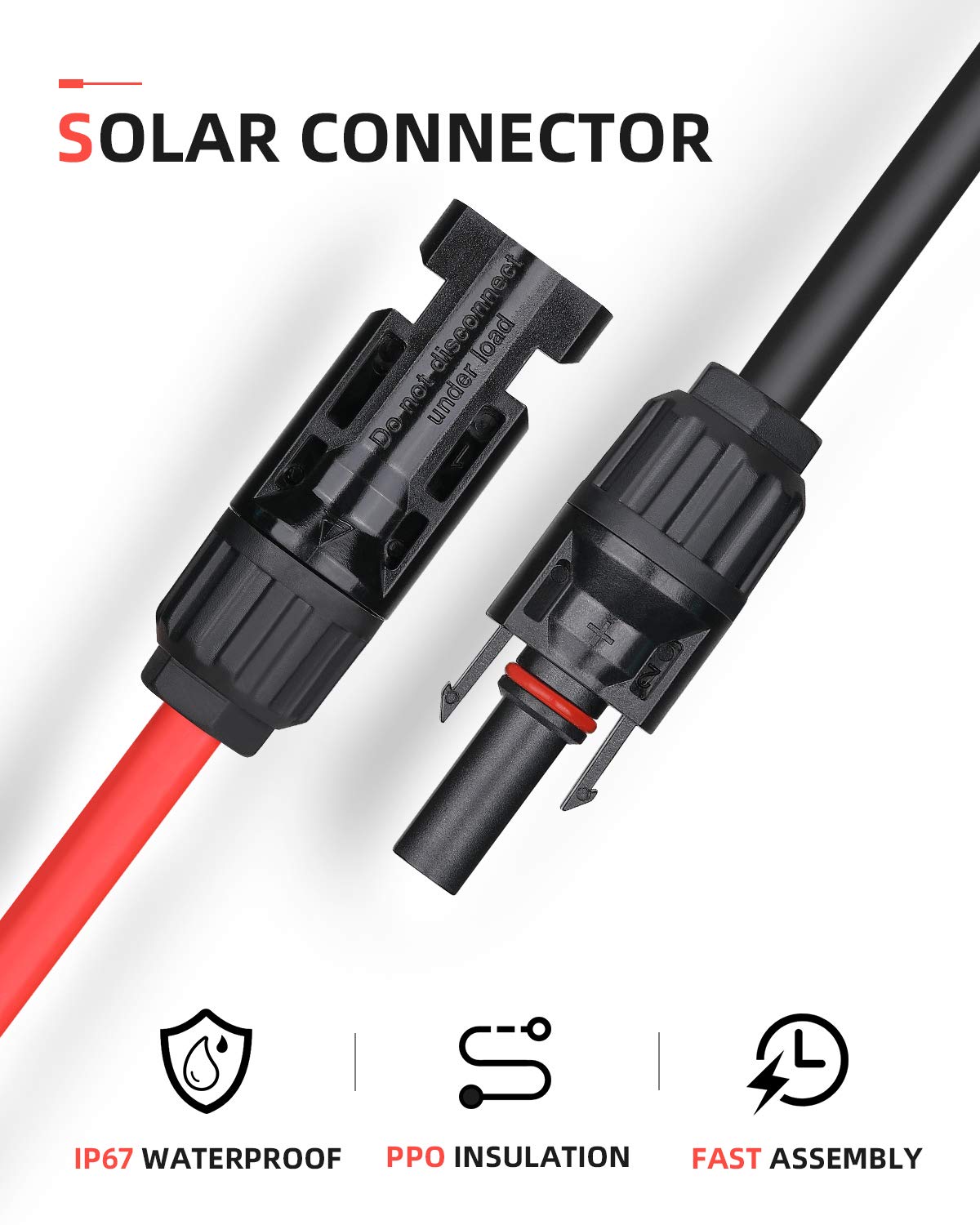 BougeRV 40FT solar extension cable with packaging