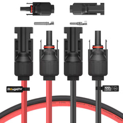 BougeRV 6 Feet 10AWG Solar Extension Cable front view