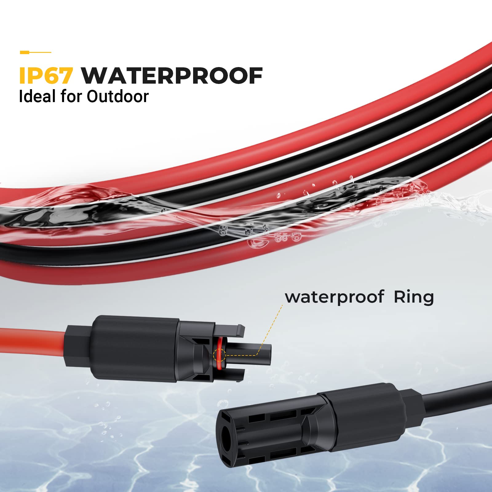 BougeRV 6 Feet 8AWG Solar Extension Cable in packaging