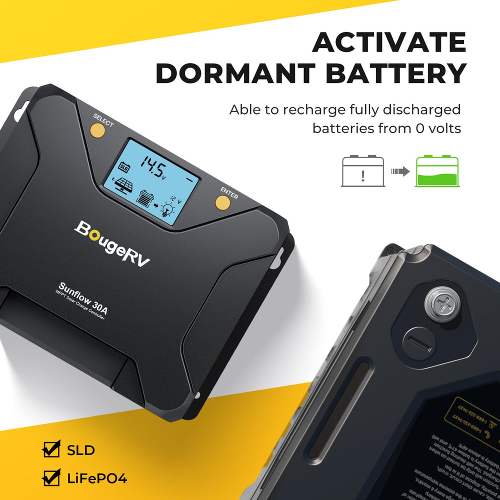 BougeRV MPPT Solar Charge Controller 30A with LCD display
