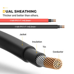 BougeRV solar cable showing its weatherproof design