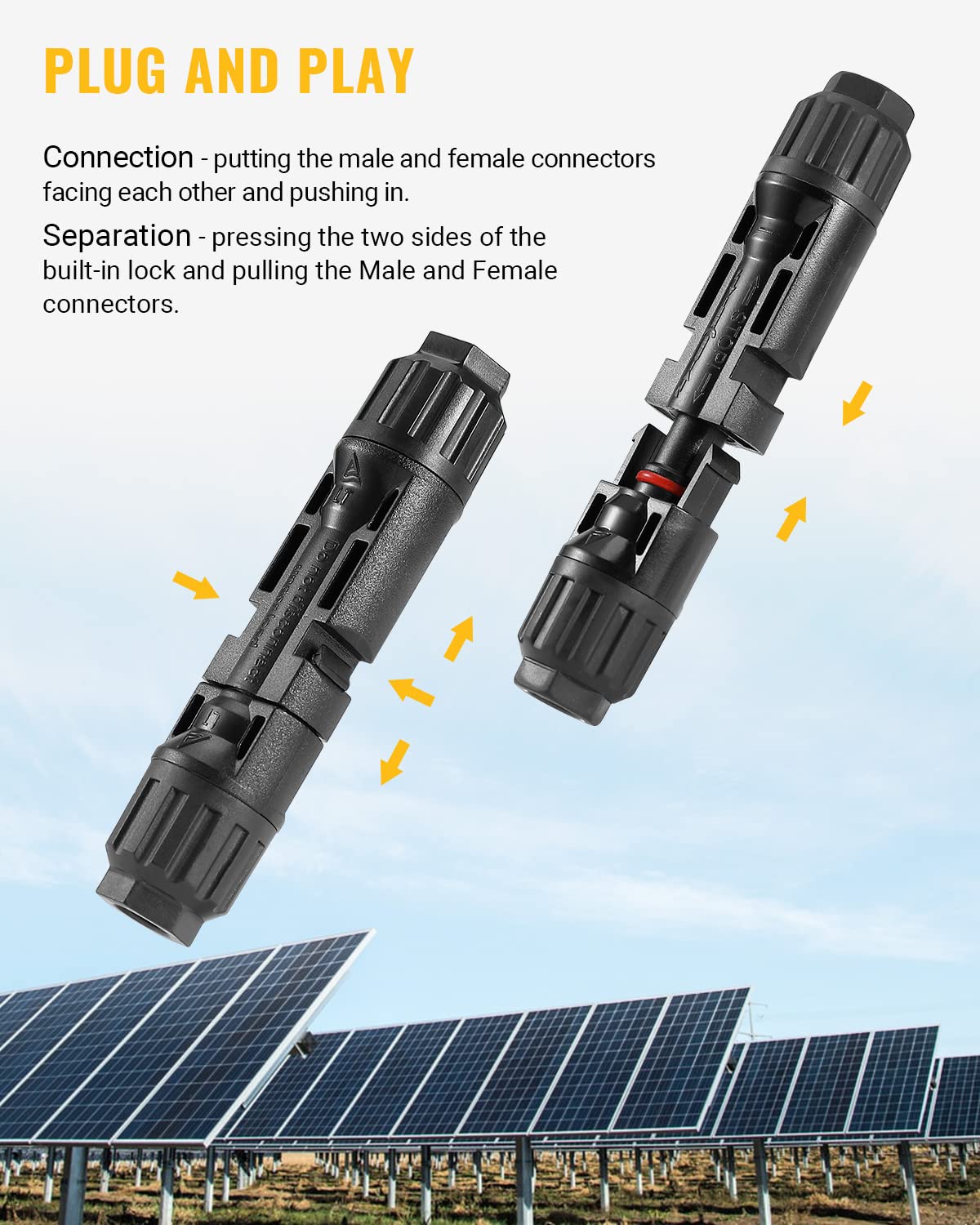 BougeRV solar connectors displayed on a workbench