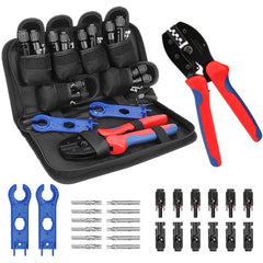 BougeRV Solar Crimper Tool Kit front view with connectors and crimper