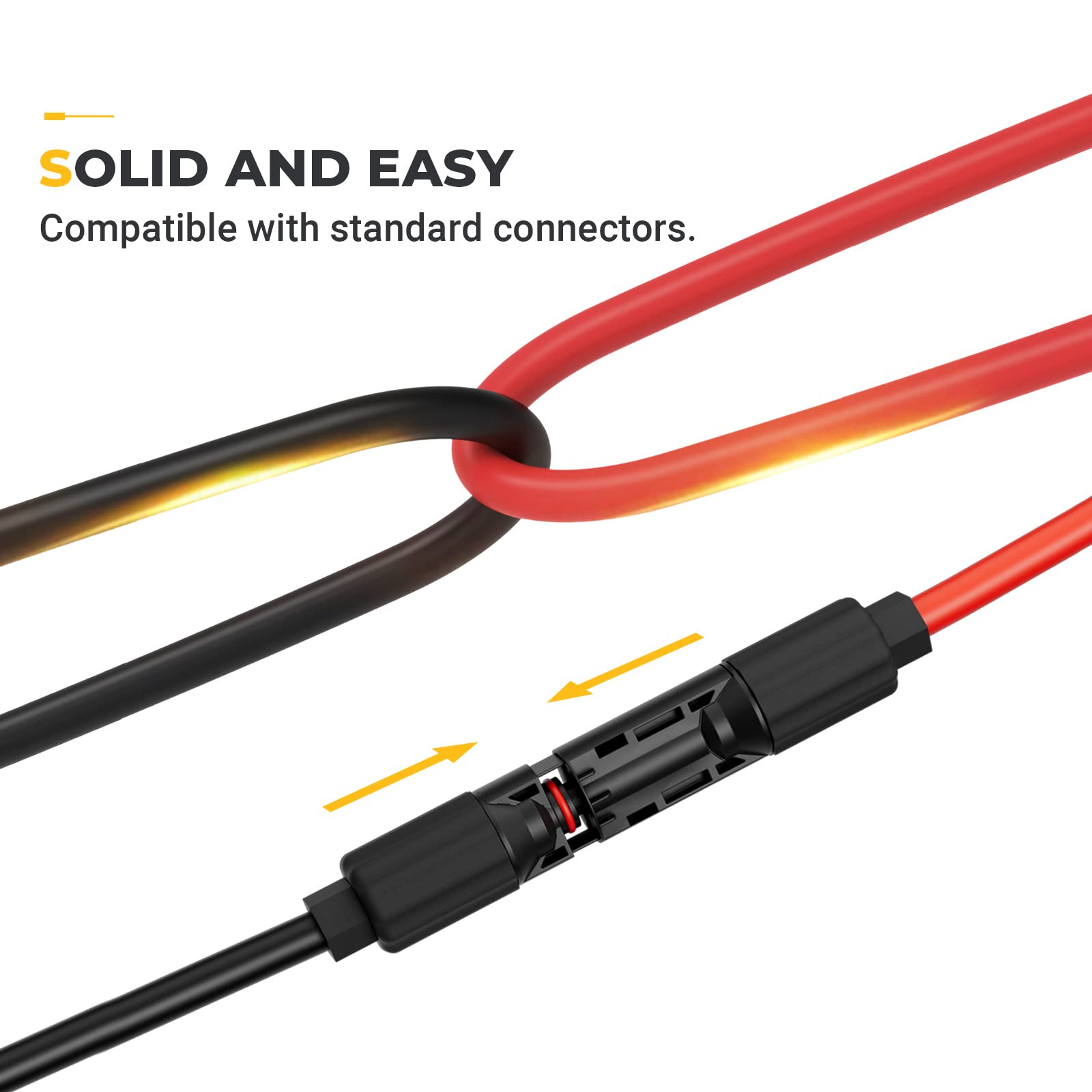 BougeRV solar extension cable connected to solar panel