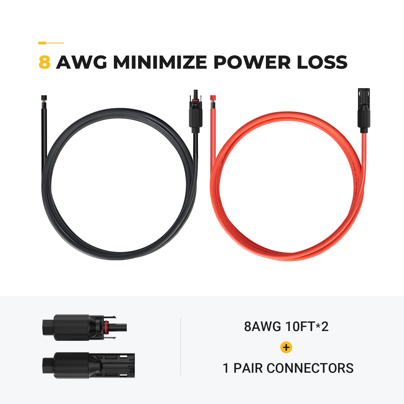 BougeRV Solar Extension Cable connecting solar panel