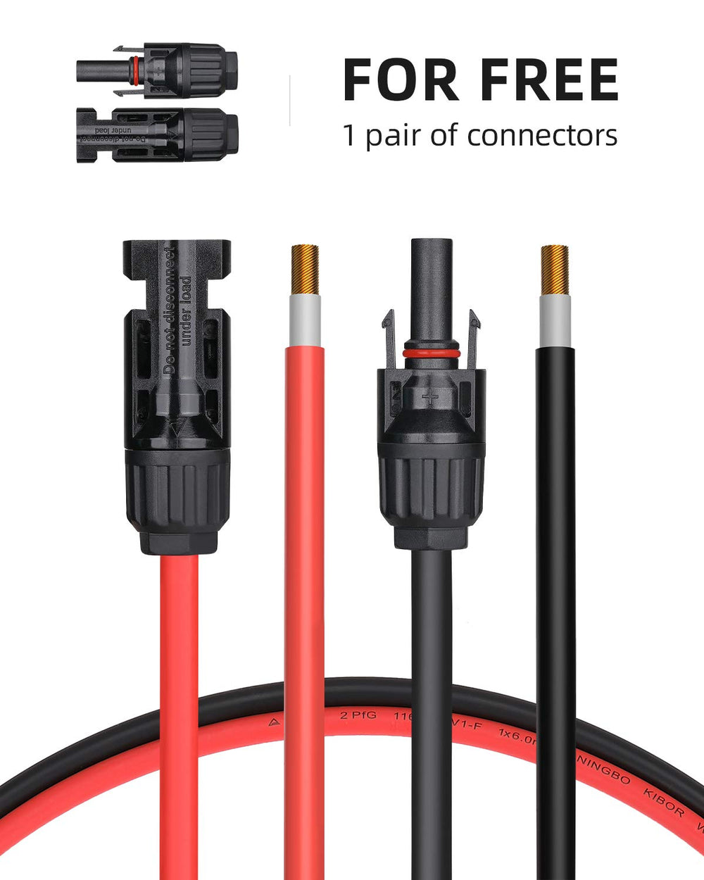 BougeRV solar extension cable laid out flat