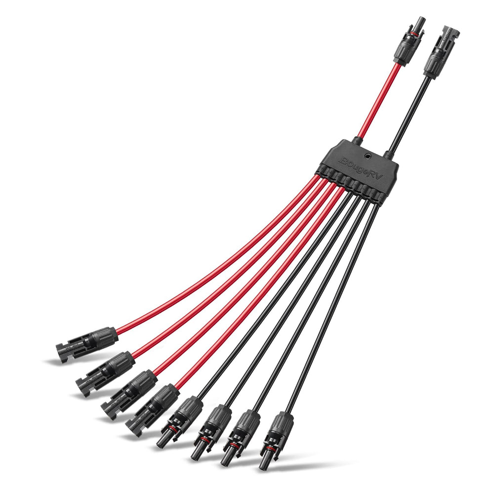 BougeRV Solar Parallel Connectors 2 to 8 Y Branch Cable front view