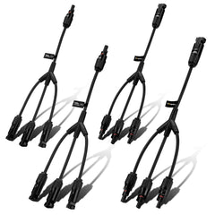 BougeRV Solar Y Connectors 1 to 3 M/FFF and F/MMM in black