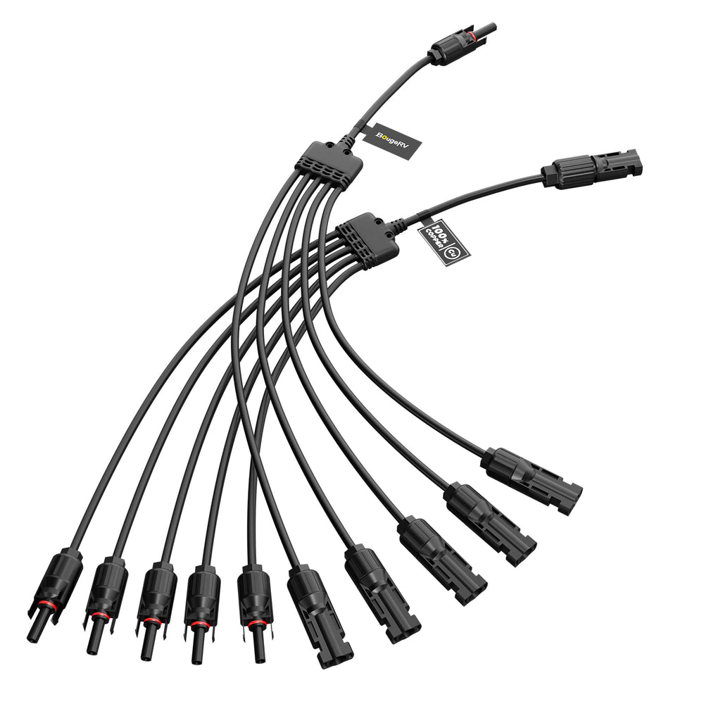 BougeRV Solar Y Connectors 1 to 5 Parallel, black colour