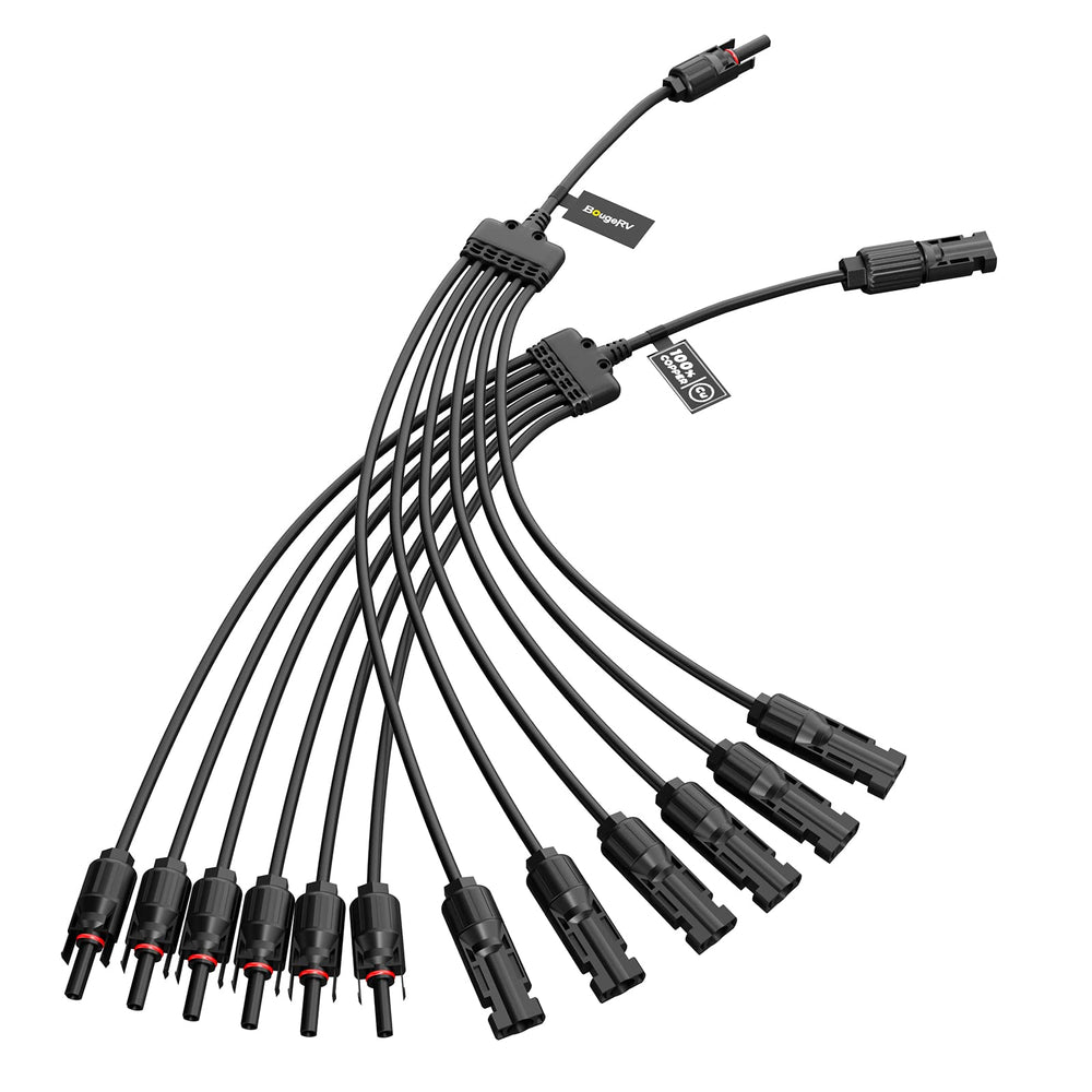 BougeRV Solar Y Connectors 1 to 6 parallel connectors front view