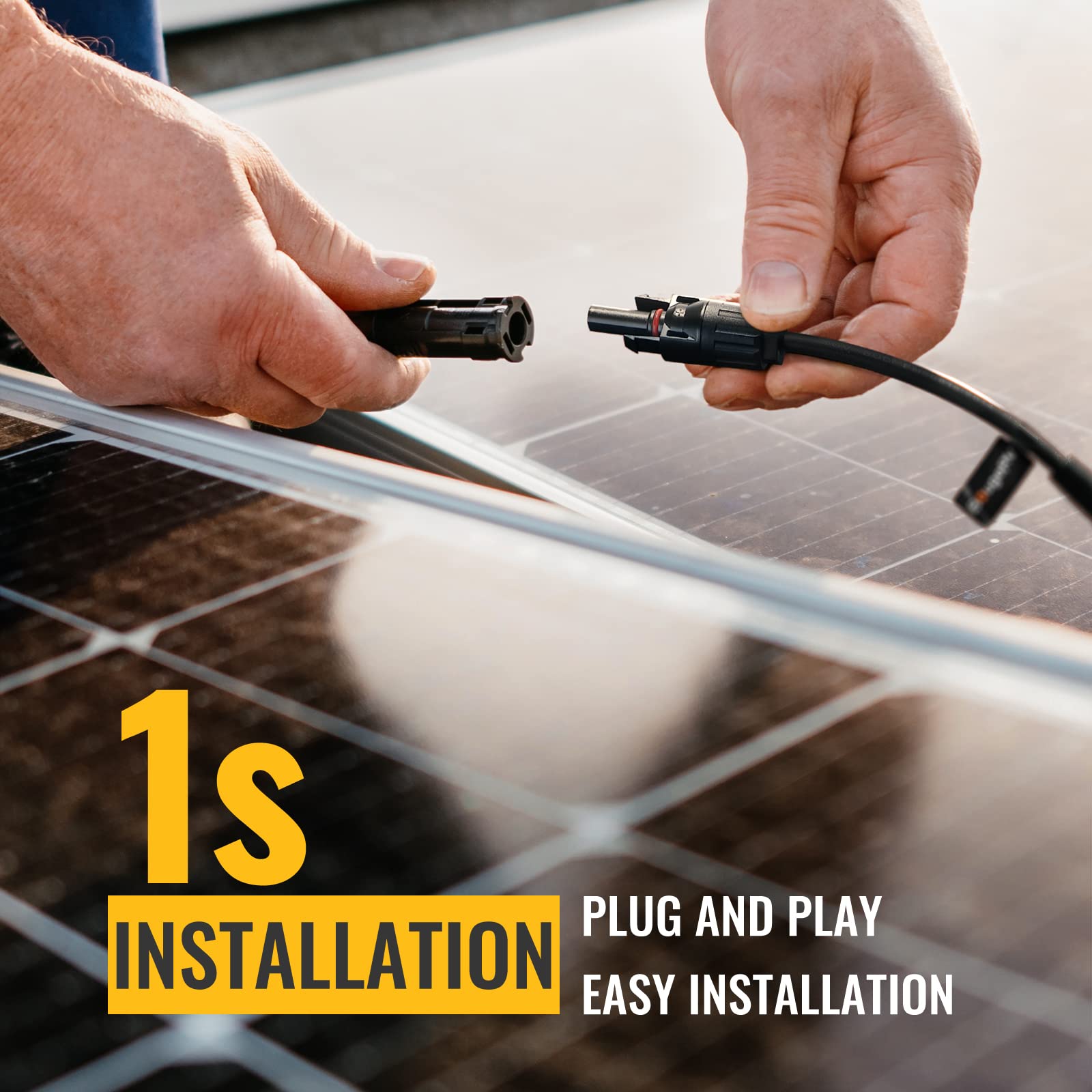 BougeRV Solar Y Connectors demonstrating waterproof feature