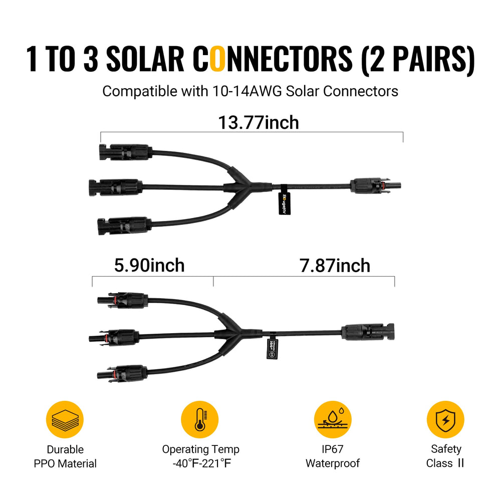 BougeRV Solar Y Connectors packaging