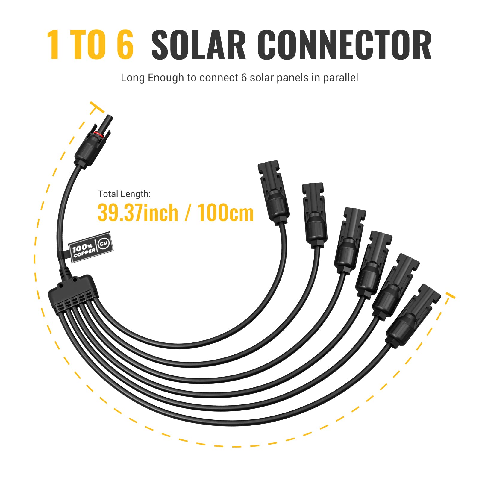 BougeRV Solar Y Connectors showing male and female connectors