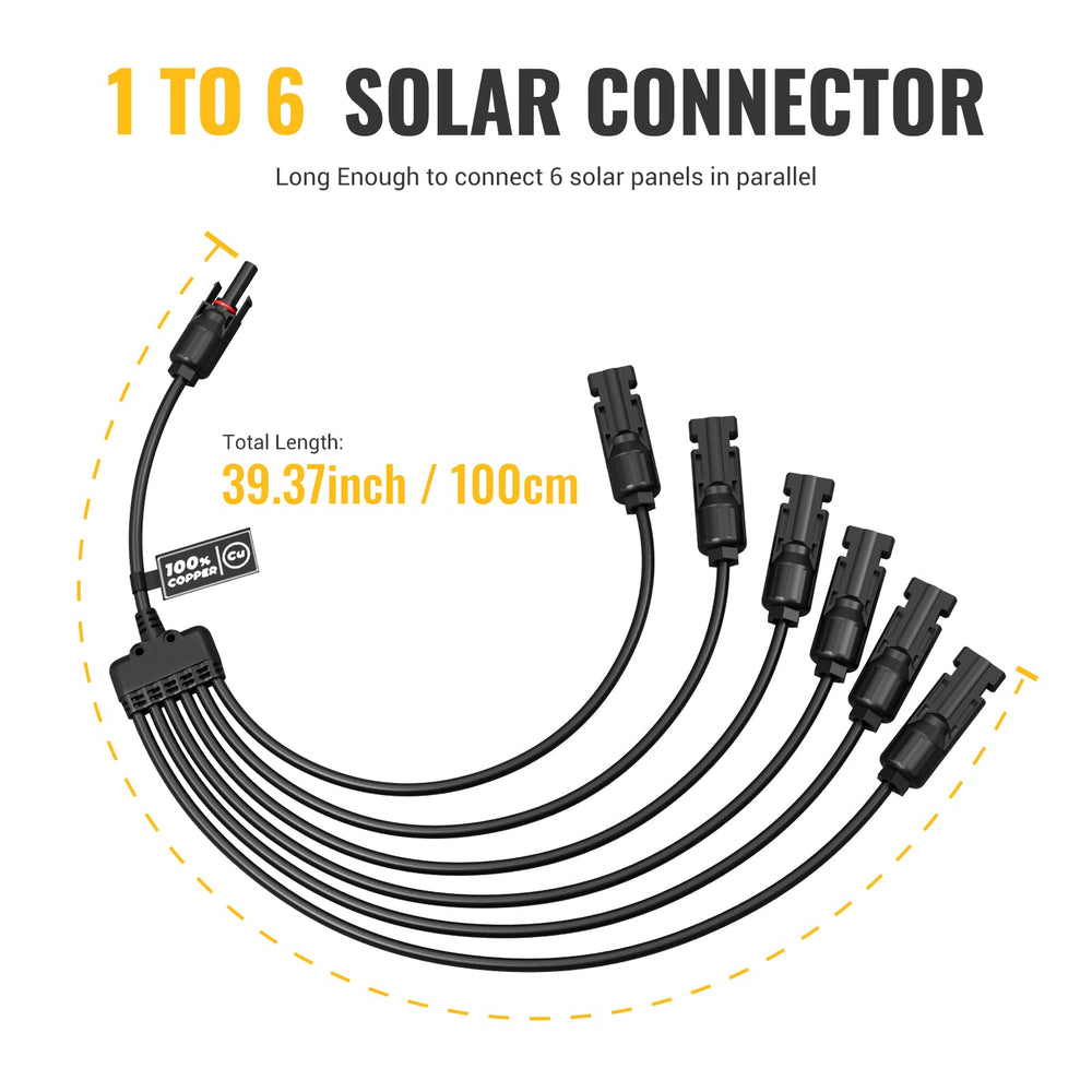 BougeRV Solar Y Connectors showing male and female connectors