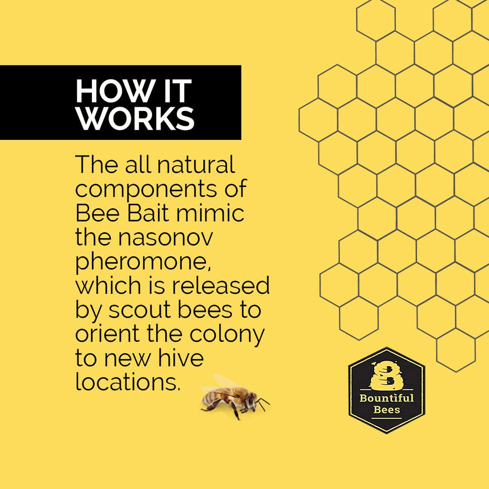 Bountiful Bees Bee Bait Swarm Lure with application instructions