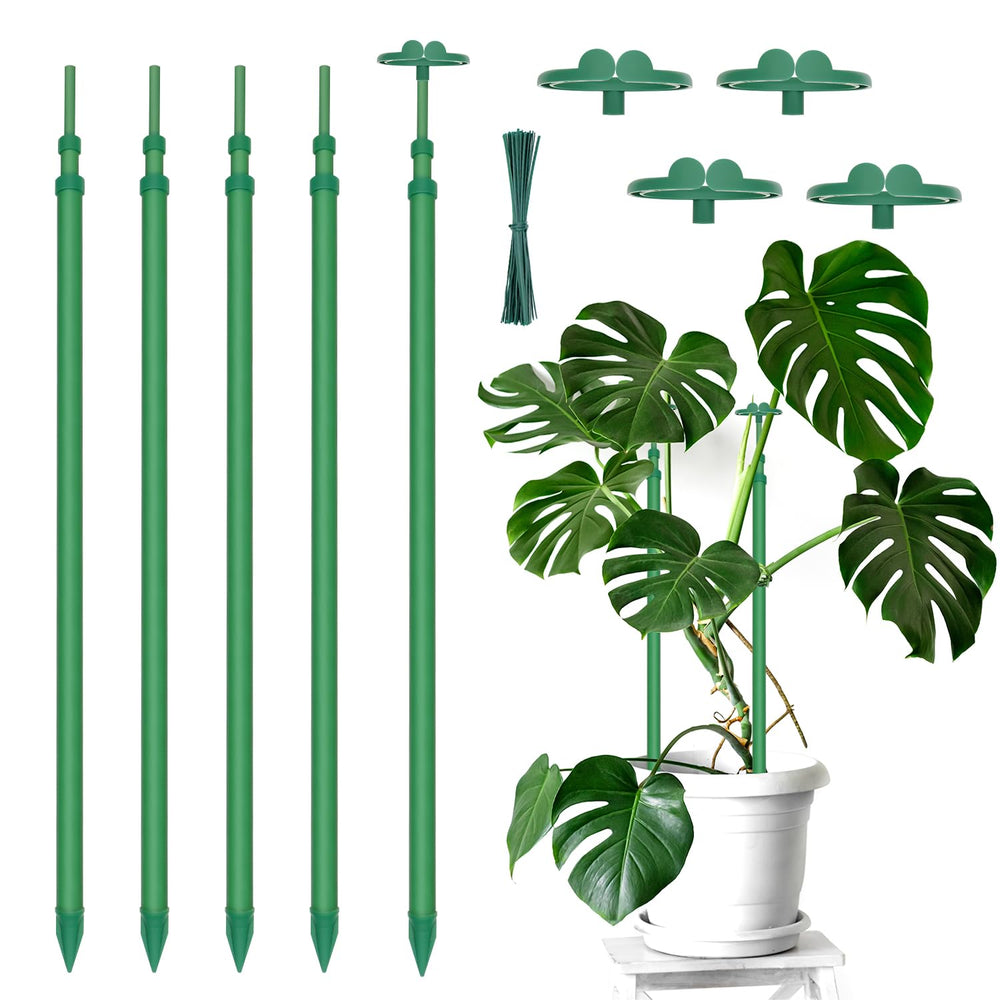 BOVITRO Extendable Plant Stakes 17.9 to 42.3 inches, green