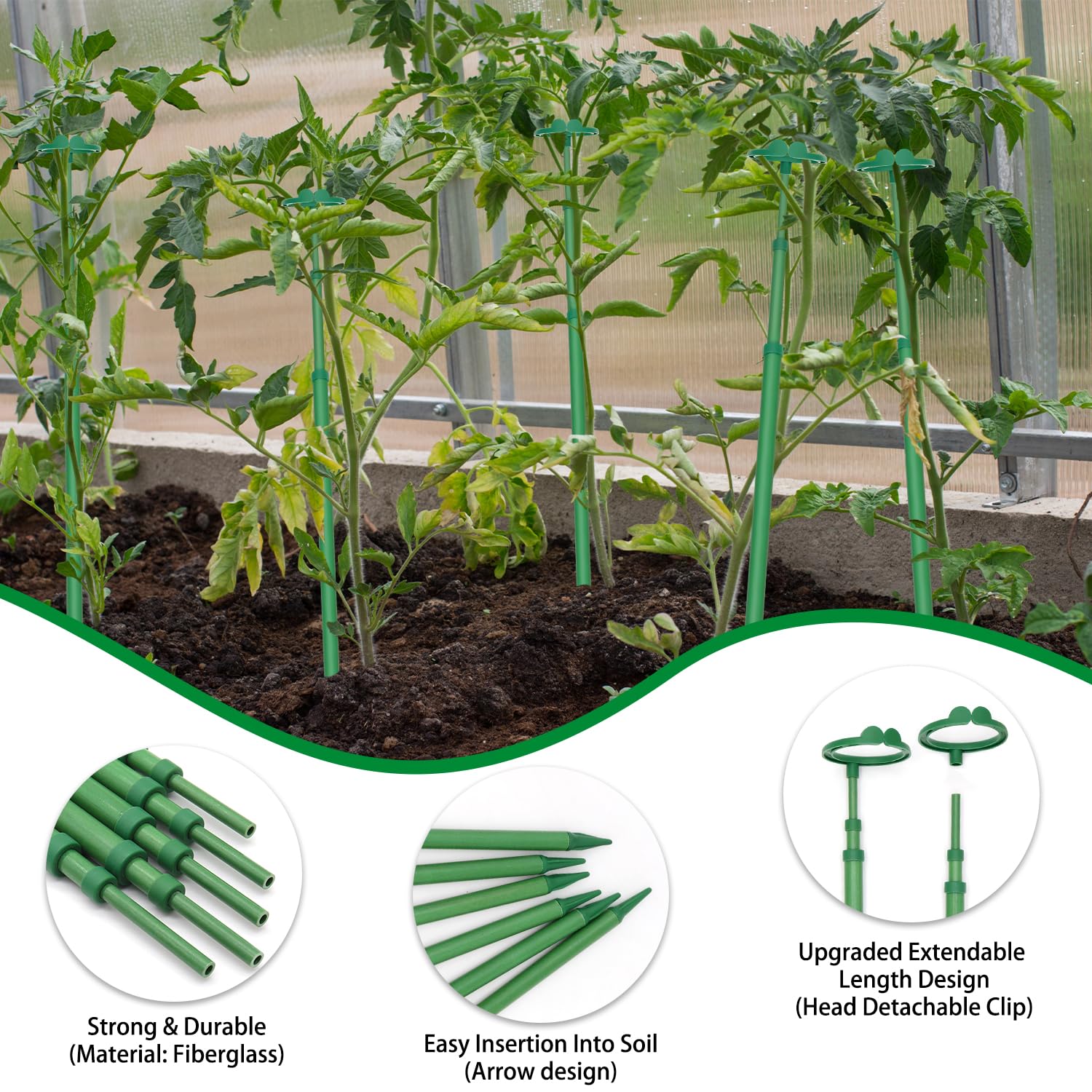 BOVITRO Extendable Plant Stakes showing adjustable height