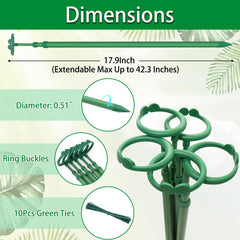BOVITRO plant stakes set with top clips and ties