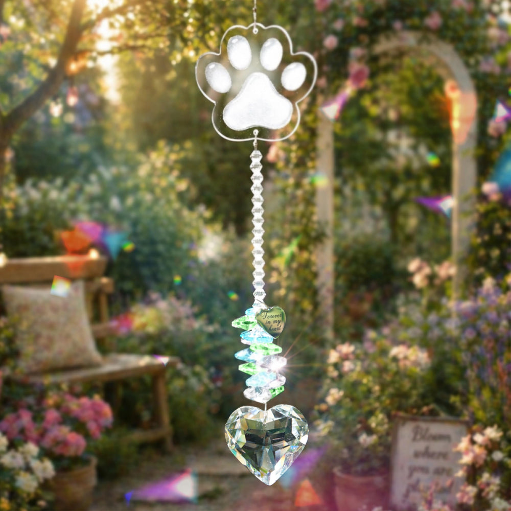 Box containing ARUN Pet Memorial Suncatcher with product details