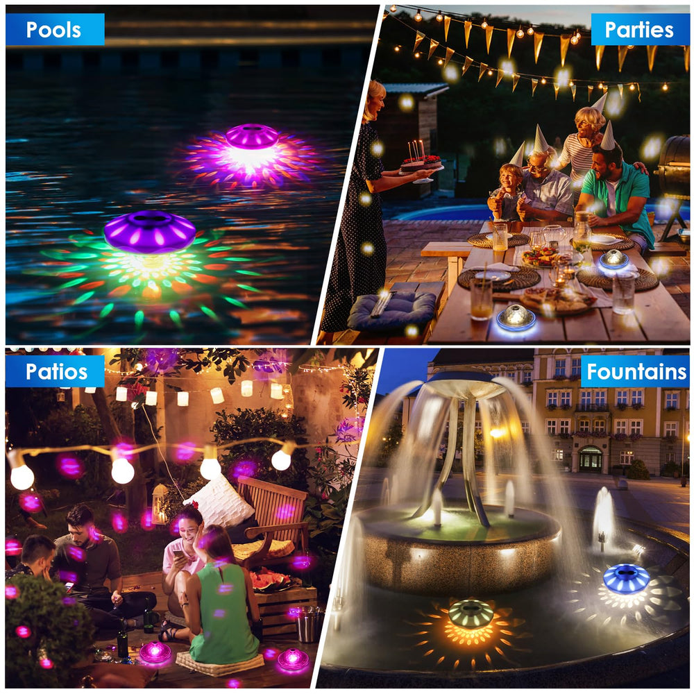 Box packaging of QOLNBY Floating Pool Lights 6 Pack