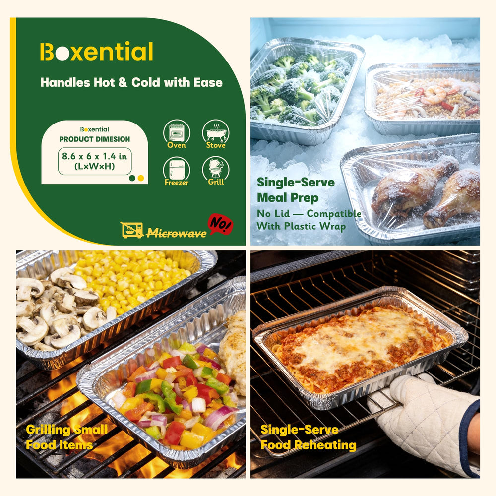 Boxential Grill Drip Pan showing recyclable aluminum material
