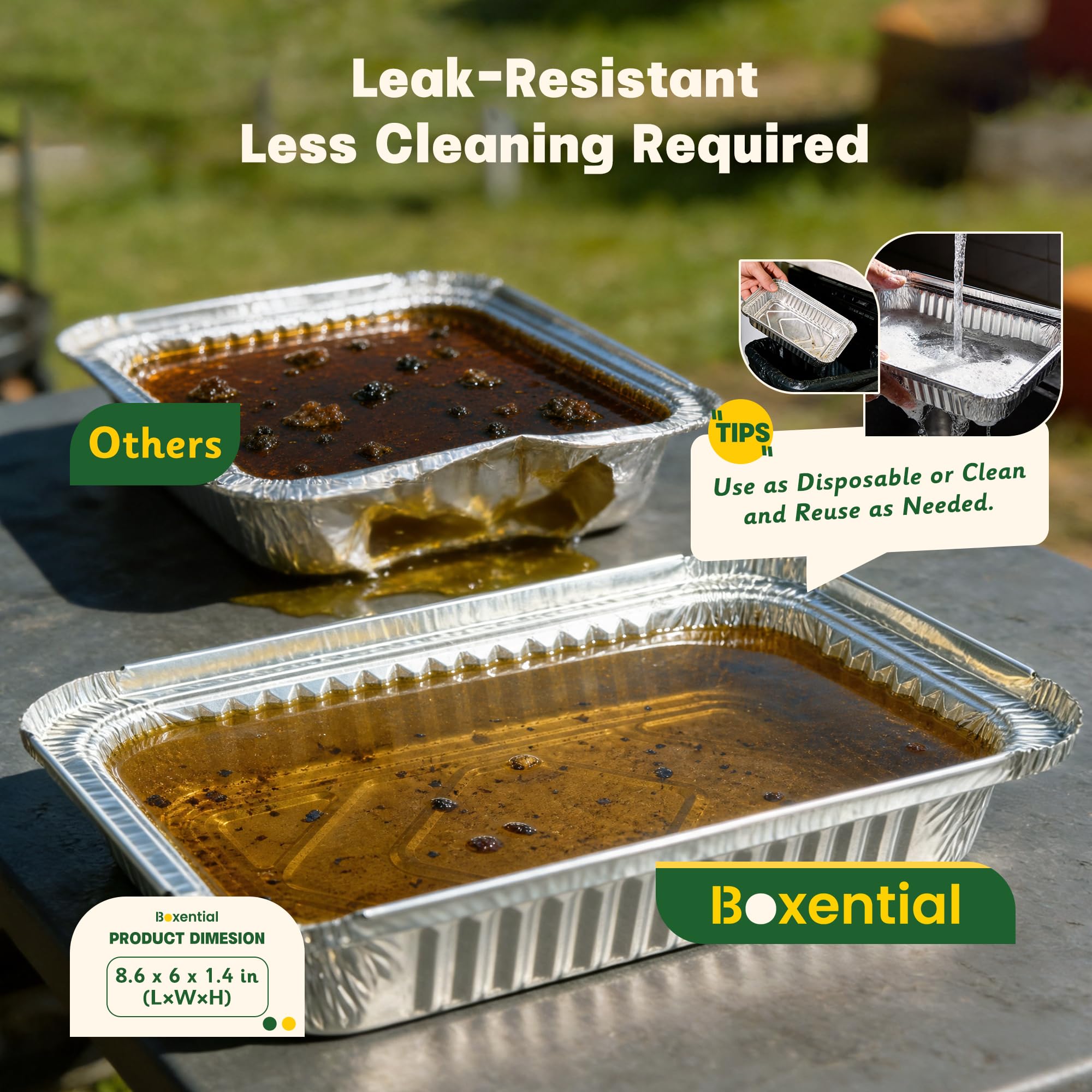 Boxential Grill Drip Pans with vegetables for grilling