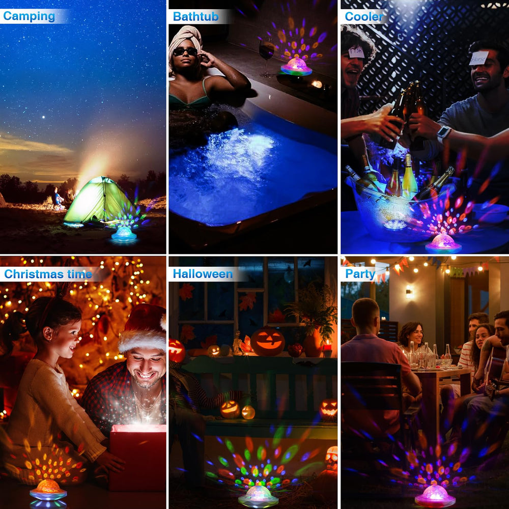 BOXPSII Floating Pool Lights showing various colours