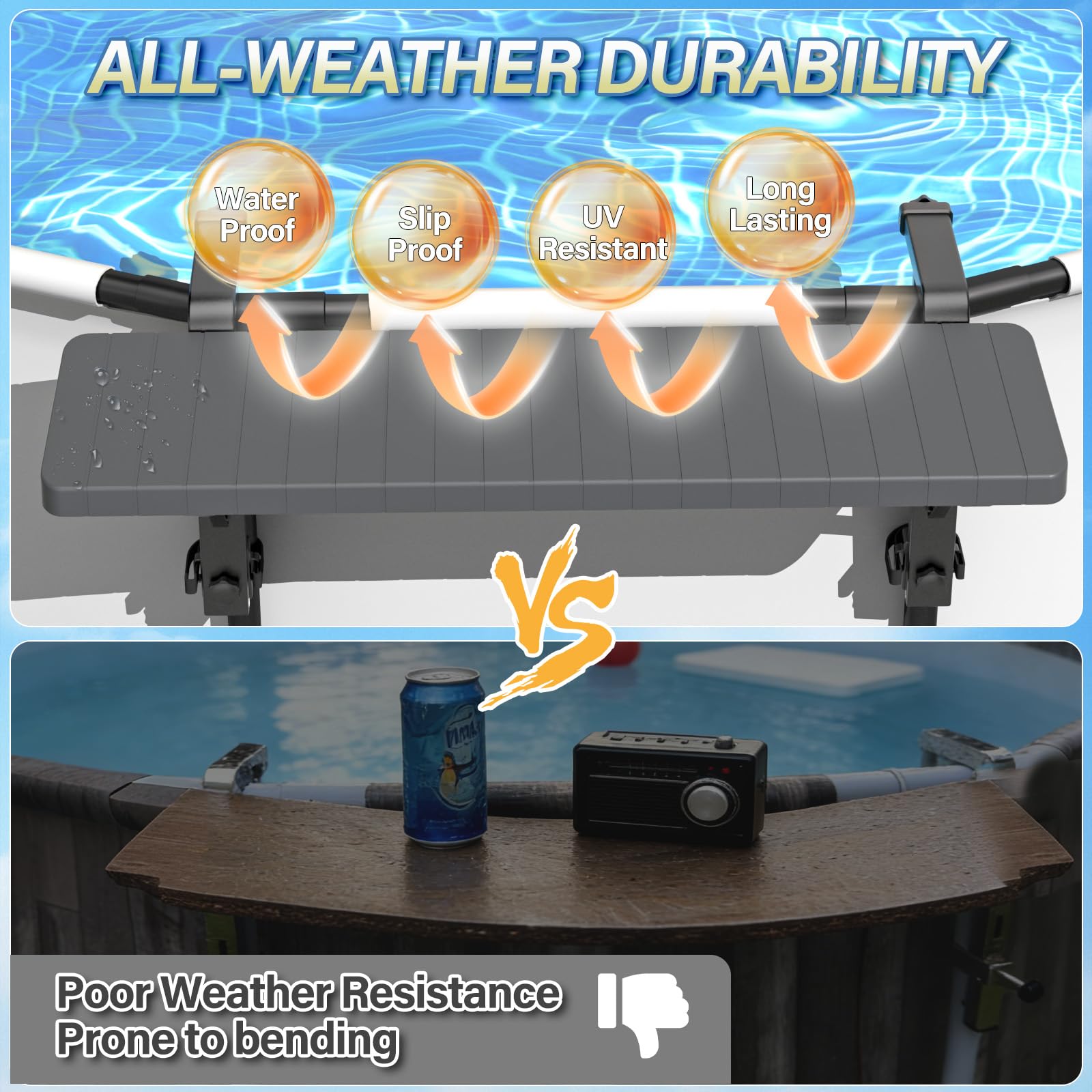 BoYata Pool Bar showing leveling knobs and silicone pads