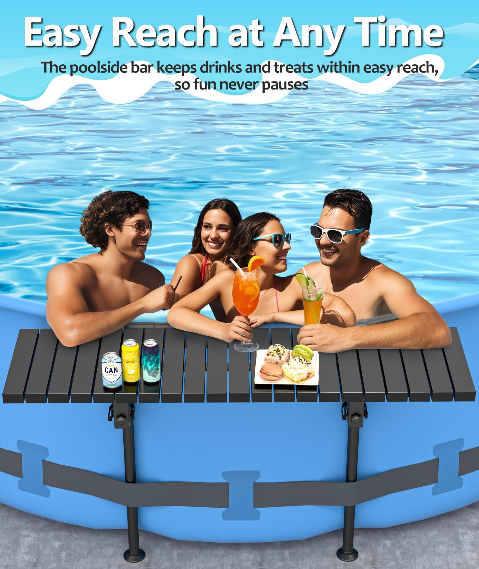 BoYata Pool Bar side view highlighting the adjustable legs
