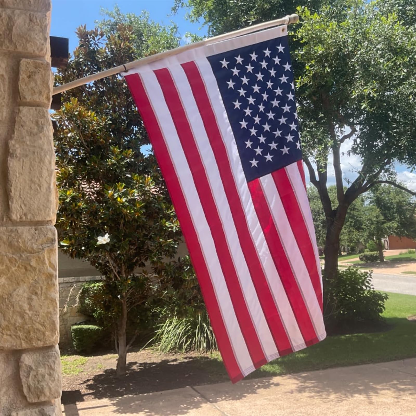 Bradford American Flag 4x6 ft displayed in a garden
