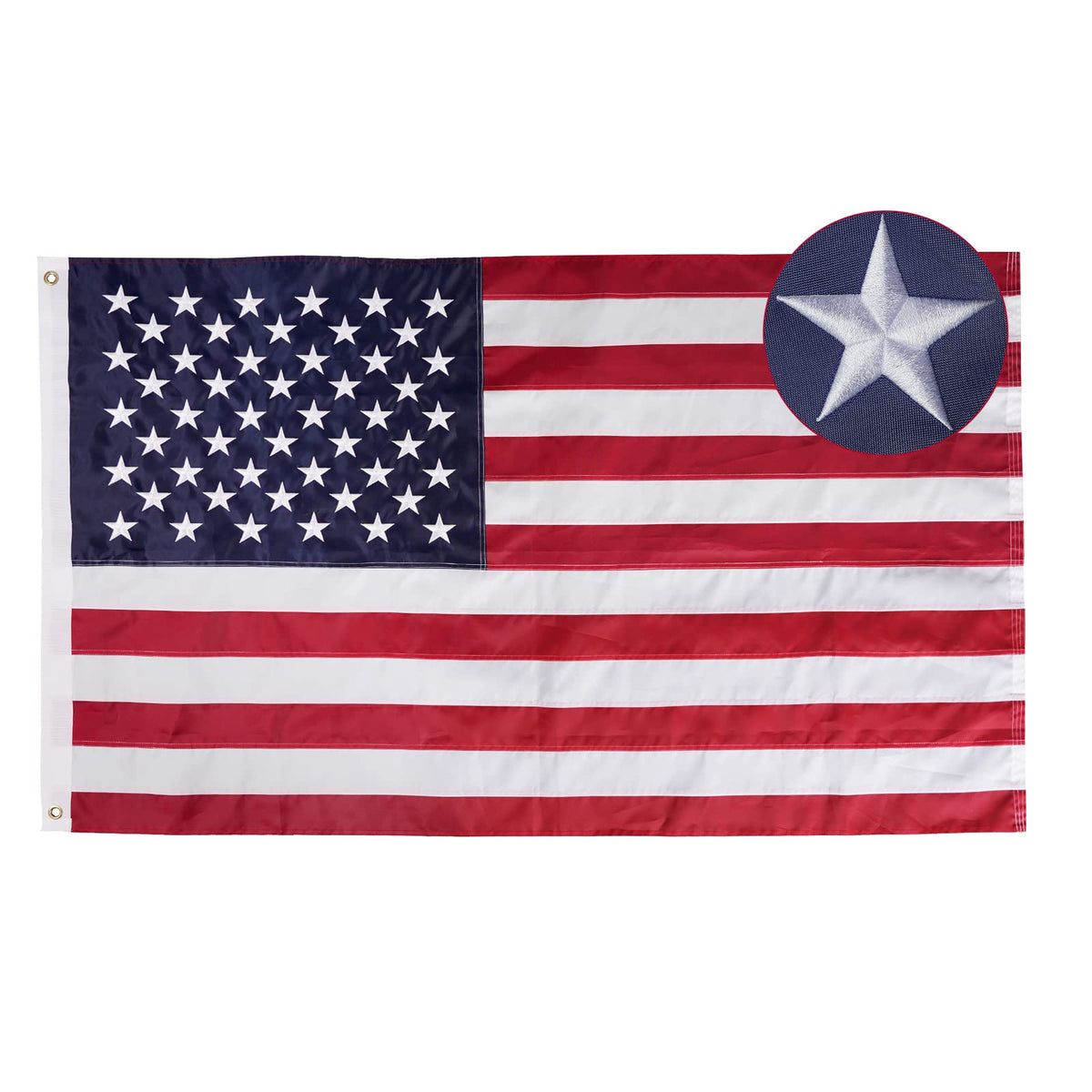 Bradford American Flag 5x8 ft front view with embroidered stars